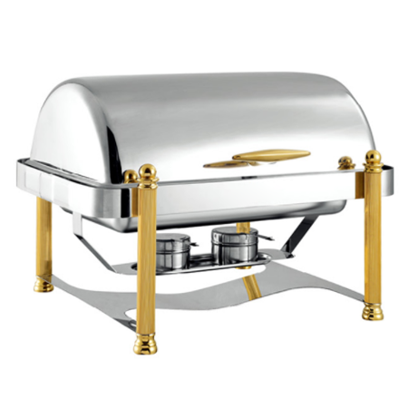 罗马柱长方形不锈钢/镀金自助餐炉/汤炉
